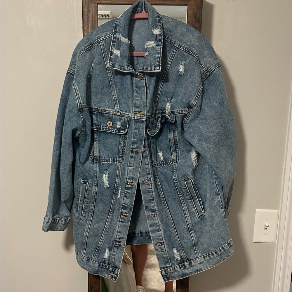 Distressed oversized Denim Jacket
